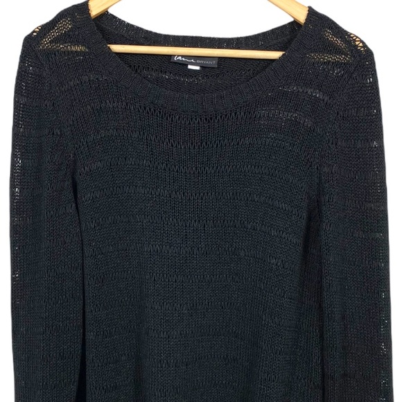 LANE BRYANT split back open weave knit sweater classic black 18 PLUS-SIZED WOMEN - Picture 5 of 5